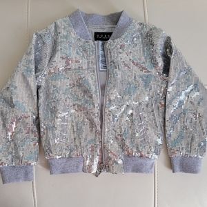 Guess Little girls sequined bomber jacked size Small /4